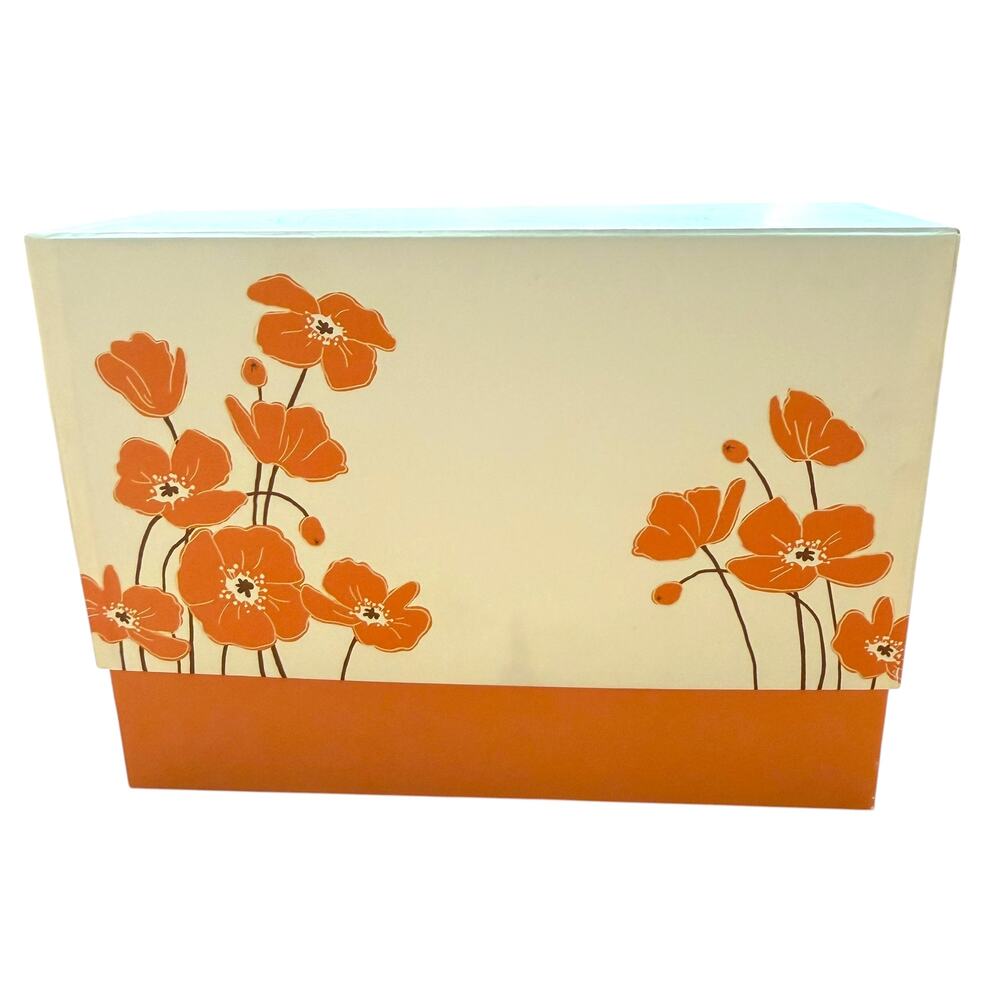 Poppy Greeting Card Box With Dividers and Cards Vintage 70s Birthday Blank Gift